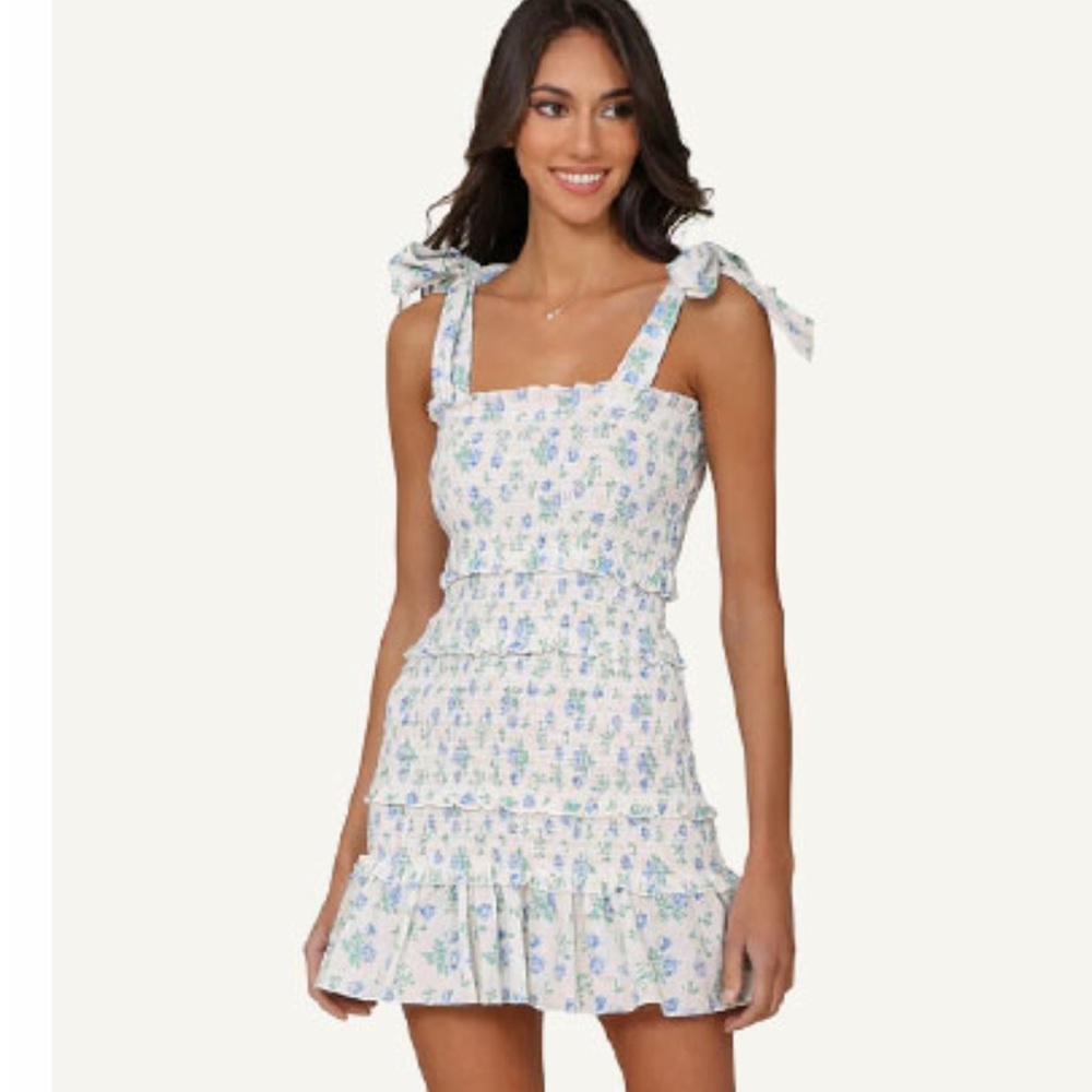 W.A.P.G. Lotus Smocked Mini Dress